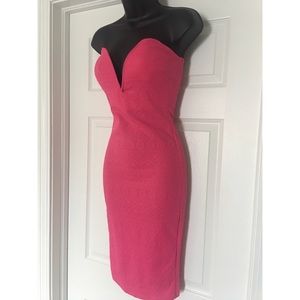 Deep-V Strapless Dress